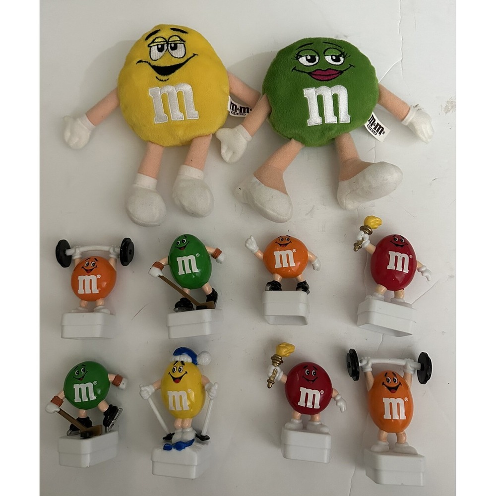 M&M's Lot 10 Square Sport Skiing, Skating, Hockey Olympic Torch & Plush‎ 1991